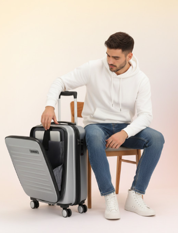 Kangaroo Laptop Hard 8 Wheel Cabin Trolley Suitcase - 20 Inch - 38L