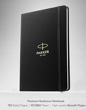 Parker Élan Executive Gift Set | Beta Premium Pen with Gold Finish Cap & A5 Premium Notebook |