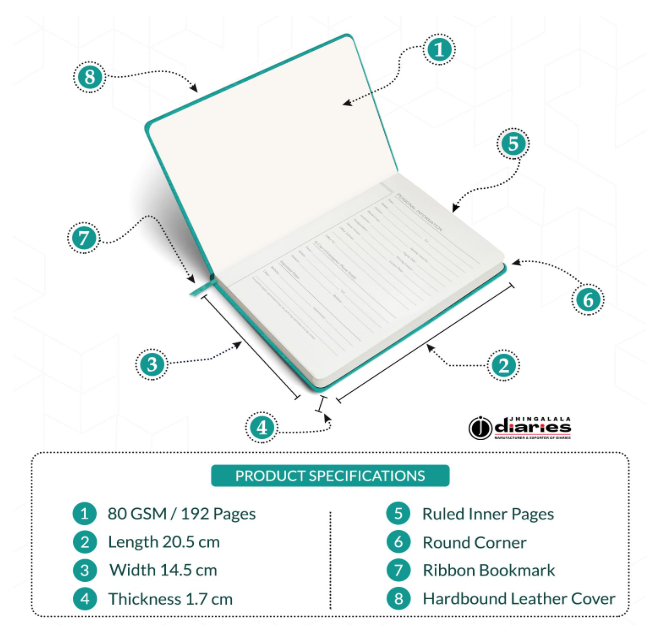 PU Leather Executive Personalised Name Notebook Diary