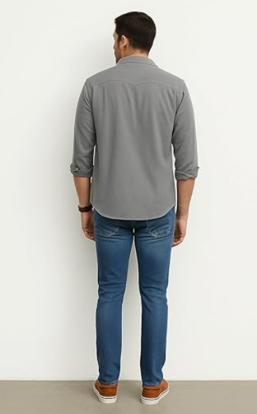 DEELMO Men’s Stylish Cotton Blend Casual Shirt