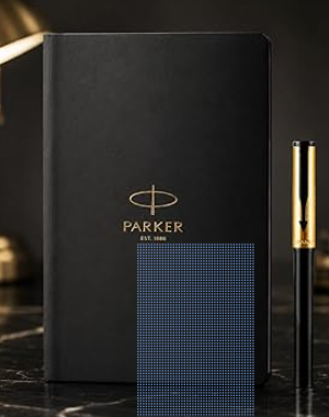 Parker Élan Executive Gift Set | Beta Premium Pen with Gold Finish Cap & A5 Premium Notebook |